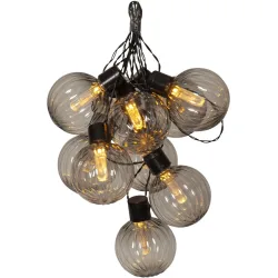 Lichterkette Archy Kunststoff 8 cm - Farbe: Schwarz - LED - Lichtfarbe: Extra warmweiss - Lichterkette- LED Energiesparlampe