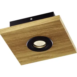 HERZBLUT Deckenlampe Lennon Schwarz Metall/Holz 20 cm 6 cm - Farbe: natur/schwarz - Material: Nickel/Holz - Deckenlampe