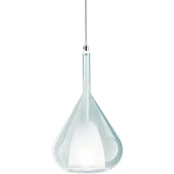 Giberti Luce Pendellampe Lorena L Blau Glas 15 cm 26.5 cm - Farbe: hellblau - Pendellampe
