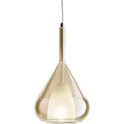 Giberti Luce Pendellampe Lorena L Gelb Glas 15 cm 26.5 cm - Farbe: amber - Pendellampe