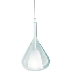 Giberti Luce Pendellampe Lorena XL Blau Glas 20 cm 35 cm - Farbe: hellblau - Pendellampe