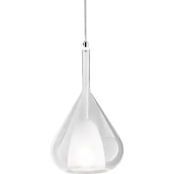 Giberti Luce Pendellampe Lorena XL Weiss Glas 20 cm 35 cm - Pendellampe