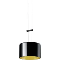 Designer-Pendellampe Bankamp Strada 2.0 Grand Luce Elevata 1 dimmbar D 20 cm - Farbe: Schwarz/Gold - LED - Lichtfarbe: Extra warmweiss - Material: