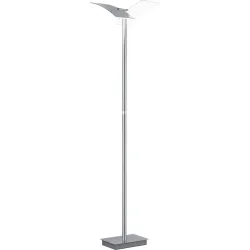 Stehlampe Felicia Silber Metall - Farbe: Nickel matt - LED - Lichtfarbe: Extra warmweiss - Helles Neutralweiss - Stehlampe- LED Energiesparlampe