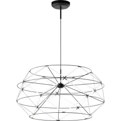 URBAN Pendellampe Euclide Schwarz Eisen 70 cm 37 cm - Farbe: schwarz matt - LED - Lichtfarbe: Extra warmweiss - Pendellampe- LED Energiesparlampe