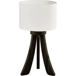 HERZBLUT Tischlampe Bow Schwarz/Weiss Metall/Holz 23 cm 49.5 cm - Farbe: schwarz, weiss - Material: Nickel/Holz - Tischlampe