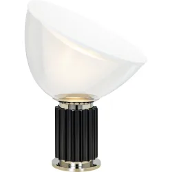 Flos Tischlampe Taccia Small Schwarz Aluminium/Glas 38 cm 49 cm - LED - Lichtfarbe: Extra warmweiss - Tischlampe- LED Energiesparlampe