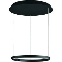 Designer-Pendellampe Bankamp Rings anthrazit matt dimmbar D 55 cm - Farbe: anthrazit matt eloxiert - LED - Lichtfarbe: Extra warmweiss - Helles