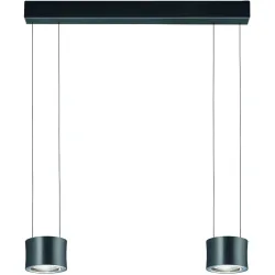 Designer-Pendellampe Bankamp Impulse anthrazit 2-flammig vertical flex - Farbe: anthrazit eloxiert - LED - Lichtfarbe: Extra warmweiss - Material: