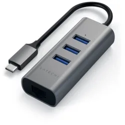 Satechi ST-TC2N1USB31AM USB-Hub 3 Port USB-A, RJ45 USB 3.0 5 GBit/s Spacegrau ST-TC2N1USB31AM