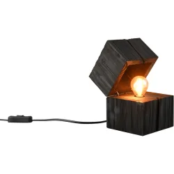 Tischlampe Usaer Schwarz Holz 12 cm 16 cm - Tischlampe