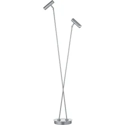 Stehlampe Tom Pro Silber Metall 137 cm - LED - Lichtfarbe: Extra warmweiss - Helles Neutralweiss - Stehlampe- LED Energiesparlampe