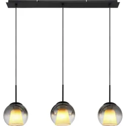 Pendellampe Bryon Schwarz Glas/Metall 18 cm 120 cm - Material: Metall/Glas - Pendellampe