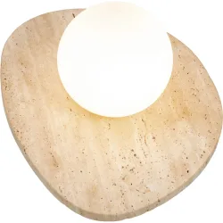 Wandlampe Cara Weiss/Beige Glas/Stein 30 cm 15 cm - Farbe: natur/weiss - Wandlampe