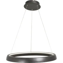 Pendellampe Mira Grau Aluminium/Metall 60 cm 150 cm - Farbe: anthrazit - LED - Lichtfarbe: Extra warmweiss - Material: Metall/Aluminium - Pendellampe-