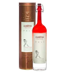 Poli: UvaViva Rossa di Poli Distillato d’Uva / 40 % Vol. / 0,7 Liter-Flasche in Metalldose