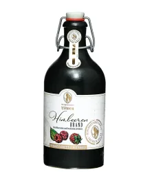 Löwen Himbeerbrand Bio durch Mazeration und Destillation gewonnen / 40 % vol / 0,5 Liter-Flasche
