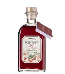 Prinz Scharfer Kuss Likör Erdbeer & rosa Pfeffer Sommerlikör / 16 % vol / 0,5 Liter-Flasche