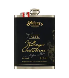 Prinz Flachmann Alte Williams-Christ-Birne im Holzfass gereift / 41 % Vol. / 0,2 Liter-Flasche aus Edelstahl