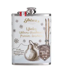 Prinz Flachmann Winter Williams-Christbirne / 34 % Vol. / 0,2 Liter-Flasche aus Edelstahl