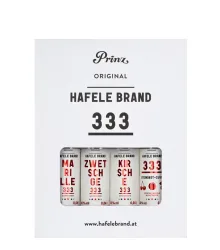 Prinz Probierset Hafele Brand 333 „Fruchtiges Steinobst“ / 45 % Vol. / 4 x 0,04 Liter in Geschenkbox