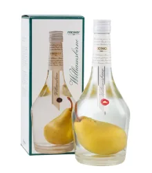 Freihof 1885 Williamsbirne Schnaps in Früchteflasche mit Birne / 40 % Vol. / 0,7 Liter-Flasche in Geschenkbox