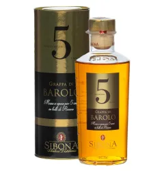 Sibona Grappa di Barolo Invecchiata 5 Anni / 44 % vol / 0,5 Liter-Flasche in Geschenkdose