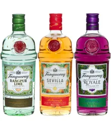Tanqueray Set: Flor de Sevilla, Rangpur & Royale Distilled Gin / 41,3 % Vol. / 3 x 0,7 Liter-Flasche