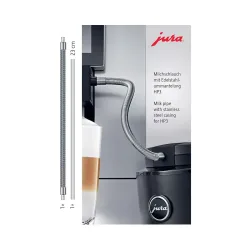 JURA Milchschlauchset mit Edelstahlummantelung zu HP3 Metallschlauch – JURA Zubehör Professional