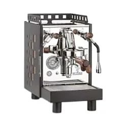 Bezzera ARIA TOP PID schwarz/holz Espresso Halbautomat – Siebträgermaschine/Espressomaschine