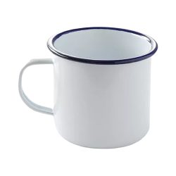 Hendi Tasse mit Henkel,0,52L, ø10.0x(H)9.0cm – Diverse Gastro Küchenutensilien – weiss / blau