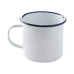 Hendi Tasse mit Henkel,0,52L, ø10.0x(H)9.0cm – Diverse Gastro Küchenutensilien – weiss / blau