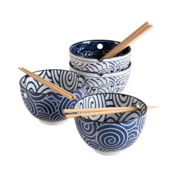 MÄSER Schüssel-Set Jurka Blau/Weiss Porzellan - Schüssel-Set