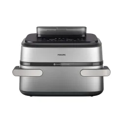Philips NA565/92 Steam Airfryer Megabasket 9.5L Fritteuse – Airfryer - Friteuse – schwarz / silber