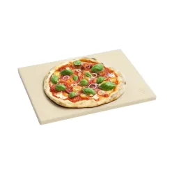 Burnhard Pizzastein [45 x 35 x 1.5 cm] – Grillplatte/Grillrost – grau