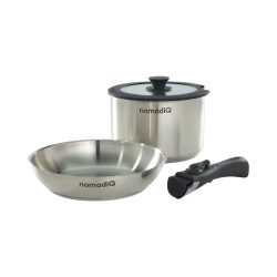 nomadiQ 39.2256.13BB Kochgeschirr – Grillschale/Grillpfanne/Grillgeschirr – edelstahl