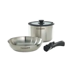 nomadiQ 39.2256.13BB Kochgeschirr – Grillschale/Grillpfanne/Grillgeschirr – edelstahl