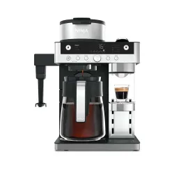 Ninja CFN802CH Prestige DualBrew-System Filter- & Kapselkaffeemaschine – Filterkaffeemaschine – schwarz / silber