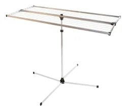Stewi Libelle XL BlackLine mit Kreuzfuss Wäscheständer – Wäscheständer/Wäscheleine – aluminium schwarz