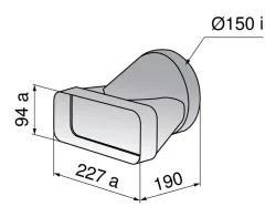 V-ZUG 1012782 Übergangsstück Flachkanal