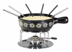 Nouvel Edelweiss-Band Käsefondue-Set – Fondue Set – schwarz