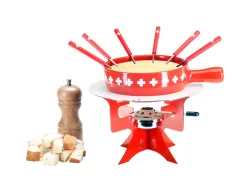 Nouvel Mini Fondue Bar Schweiz Käsefondue Set 11-tlg