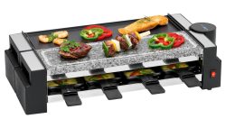 Clatronic RG 3678 Raclette Grill – Raclette Ofen/Raclette Grill – schwarz / grau