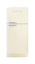 Smeg FAB50RCR5 Freistehender Retro-Kombikühlschrank 2türig – Kühlschrank mit Gefrierfach freistehend – creme