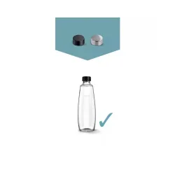 Sodastream Ersatzdeckel Glaskaraffe DUO 2 Stück Zubehör – Wassersprudler Zubehör – schwarz