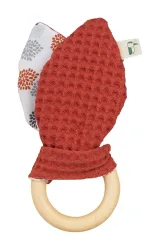 GRÜNSPECHT Bio-Greifring mit Hasenohren terracotta