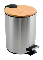 Spirella Badezimmer Treteimer Stahl / Bambus ADONIS 3L