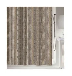 Spirella Duschvorhang Textil Roman Wood 120X200 Braun