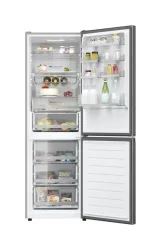 Haier HDW3618DNPK Kühl-/ Gefrierkombination – Kühlschrank mit Gefrierfach freistehend – edelstahl