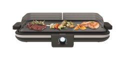 Severin PG 8564 Tisch Tischgrill kabelgebunden, stufenloser Temperaturregler Schwarz/Silber
